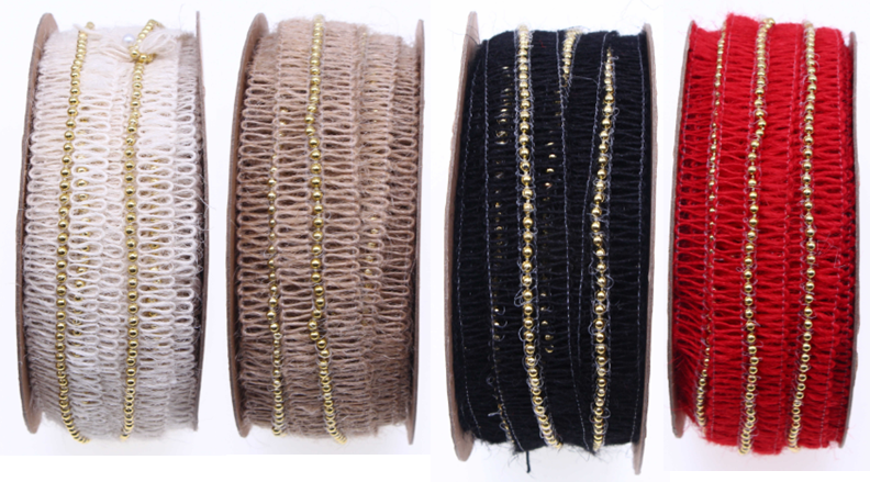 Beaded Jute Fringe ribbon