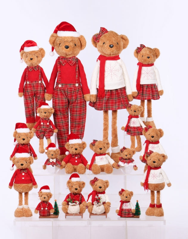 Christmas overall Teddy Bear with Bow tie