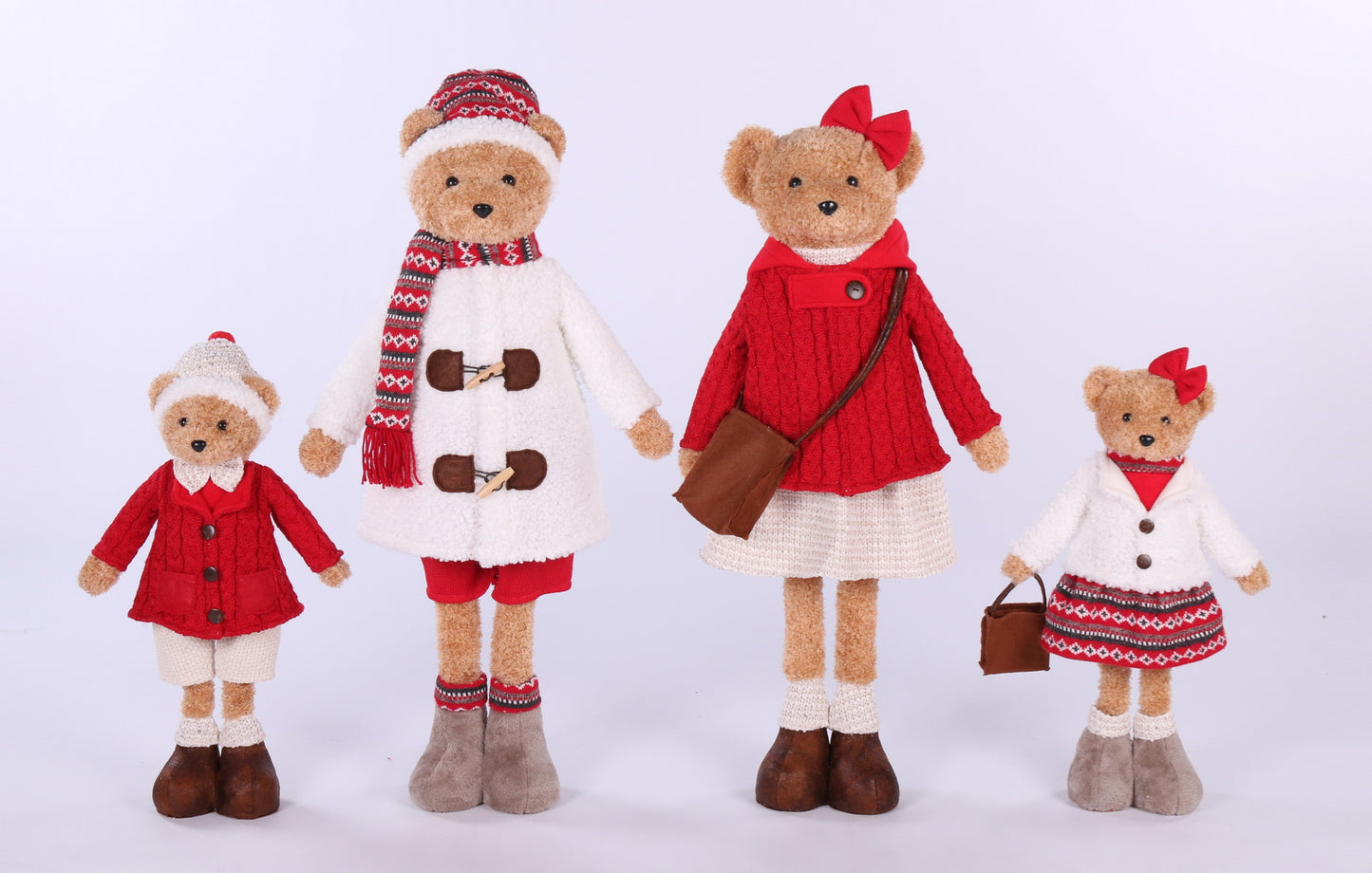 Extendable Leg Teddy Bear with Knitted Sweater