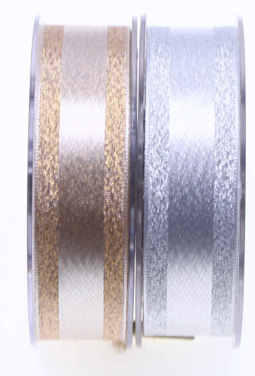 Striped Metallic Satin ribbon