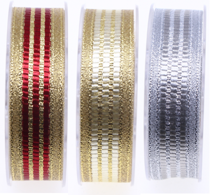 Striped Metallic Jacquard ribbon
