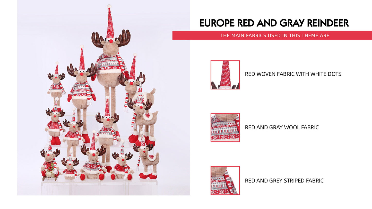 Reindeer with Christmas Plush Decor with Expandable Leg