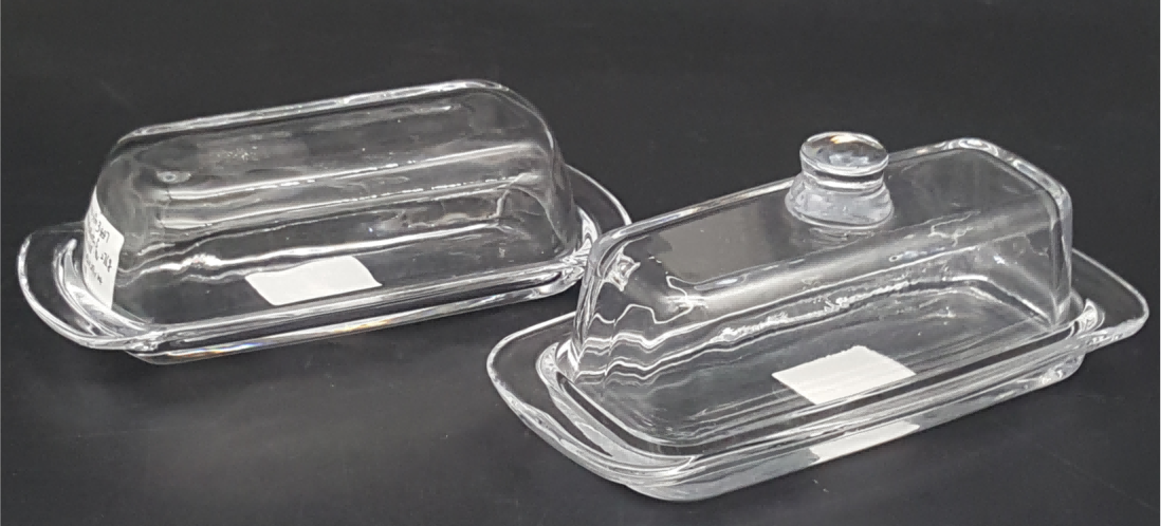 Glass Butter Dish with Handle Cover