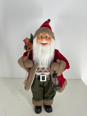 Santa Claus holding Gift Bag and Lamp