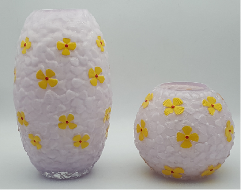 Glass Vases with Applied Flowers