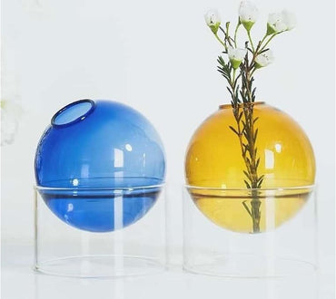Spherical Glass Vases with a Cylindrical Base