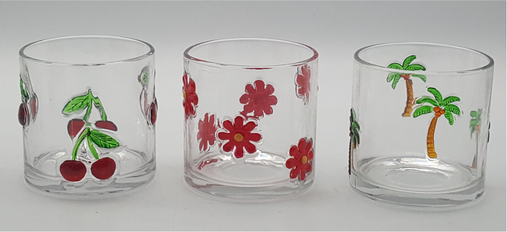 Nature Themed Embossed Glass Candle Holder