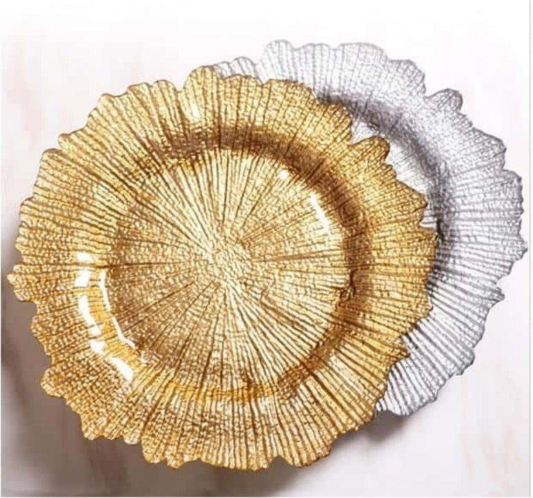 Textured Glass Charger Plate