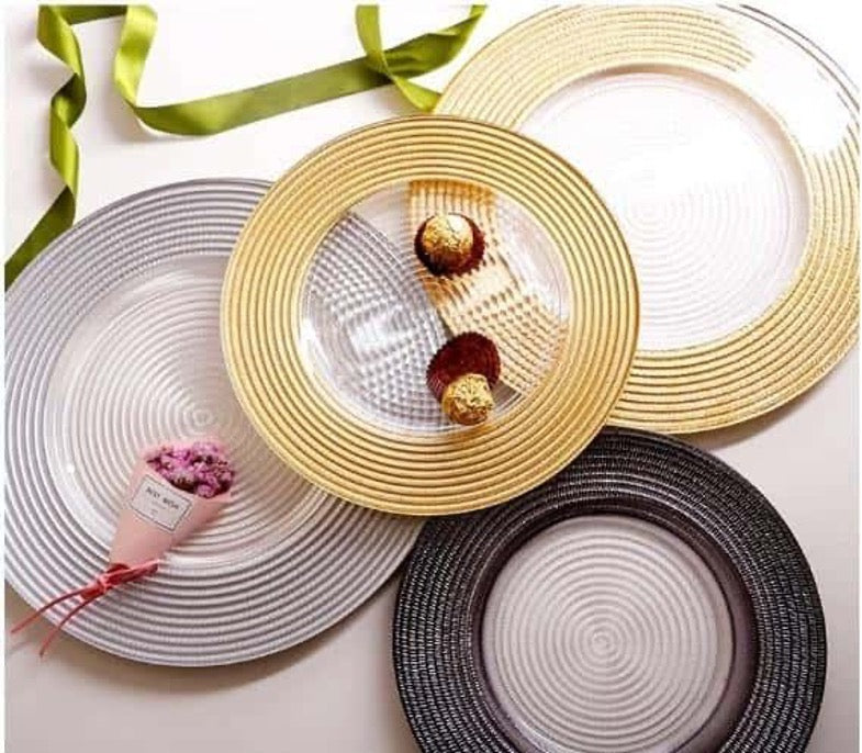 Colored Textured Glass Charger Plate