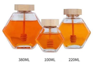 Glass Honey Pot with Wooden Lid