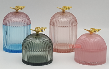 Ribbed Glass Trinket Box