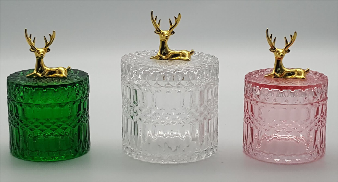 Embossed Glass Trinket Box