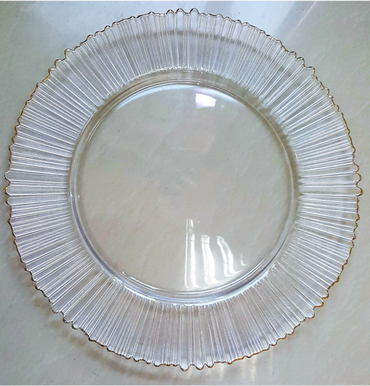 Gold-rimmed Glass Charger Plate