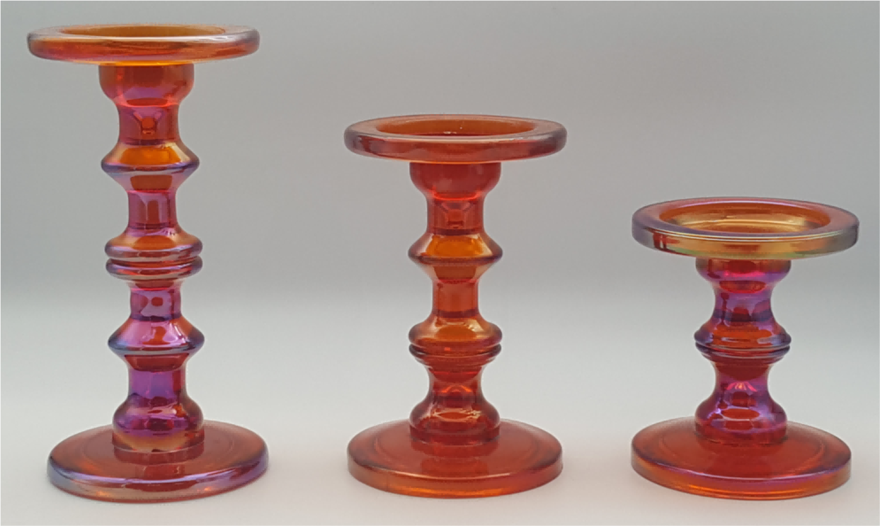 Amberina Glass Candle Taper