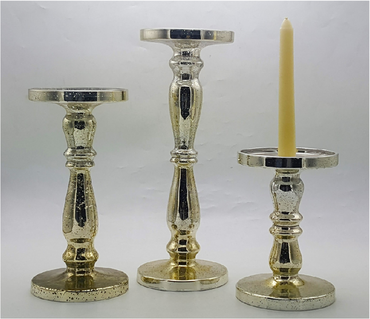 Gold Glass Candle Pillar