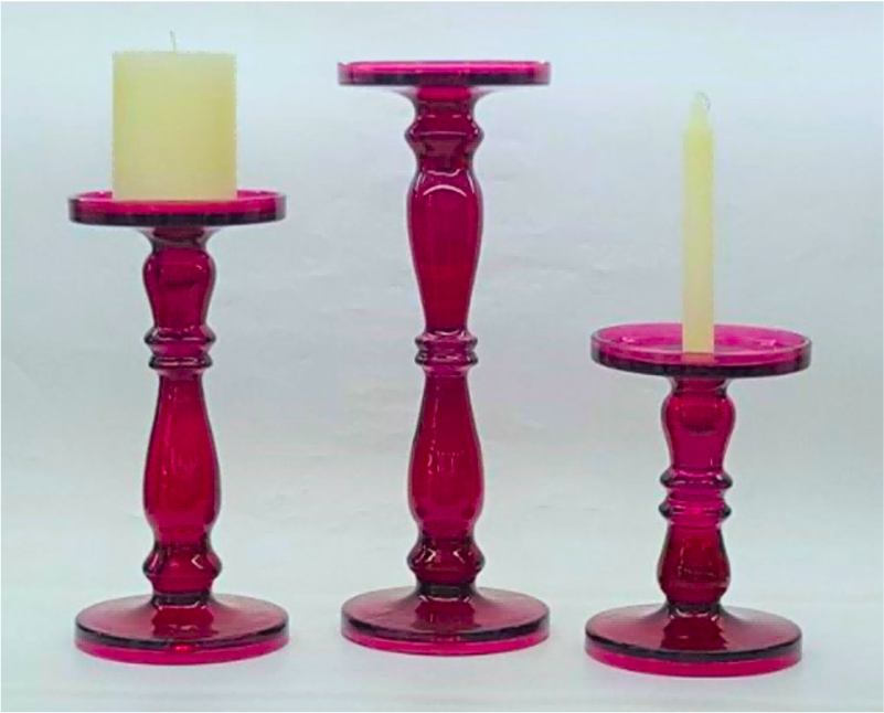 Cranberry Red Glass Candle Pillar