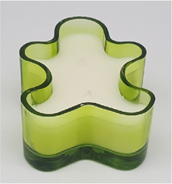 Little Human Shaped Glass Candle Holder with Wax