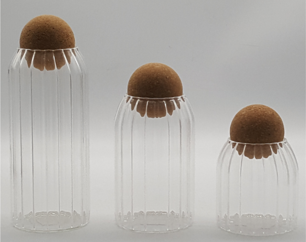 Glass Canister with Cork Ball Stopper