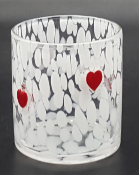 Dappled Glass Tumbler with 3D decoration