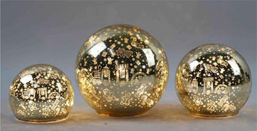 Christmas Designed Glass Sphere with LED Light
