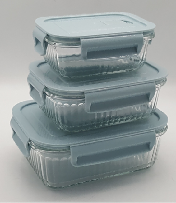 Glass Lunch Box with Locking Lids