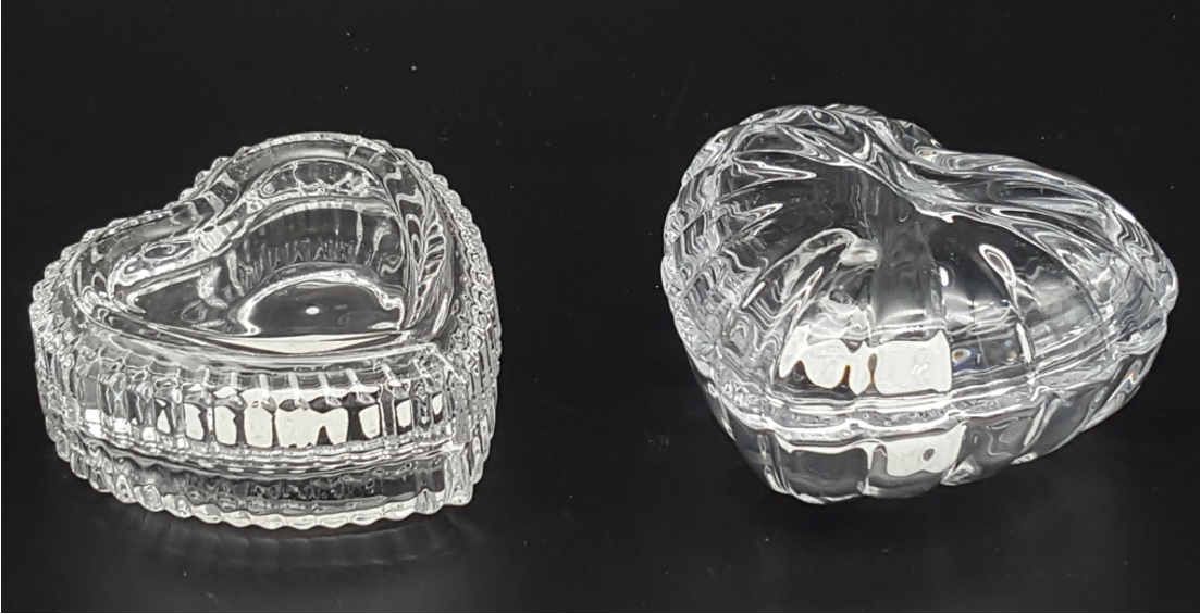 Heart-shaped Glass Trinket Box
