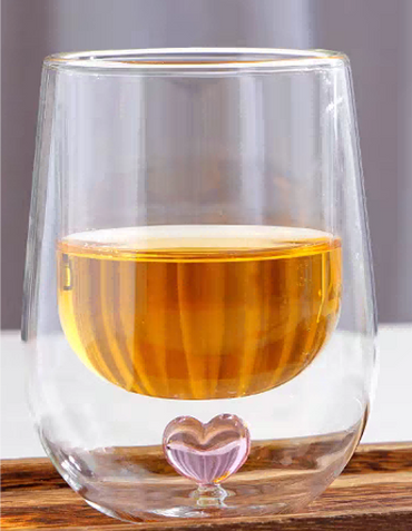 Glass Coffee Mug with 3D Heart