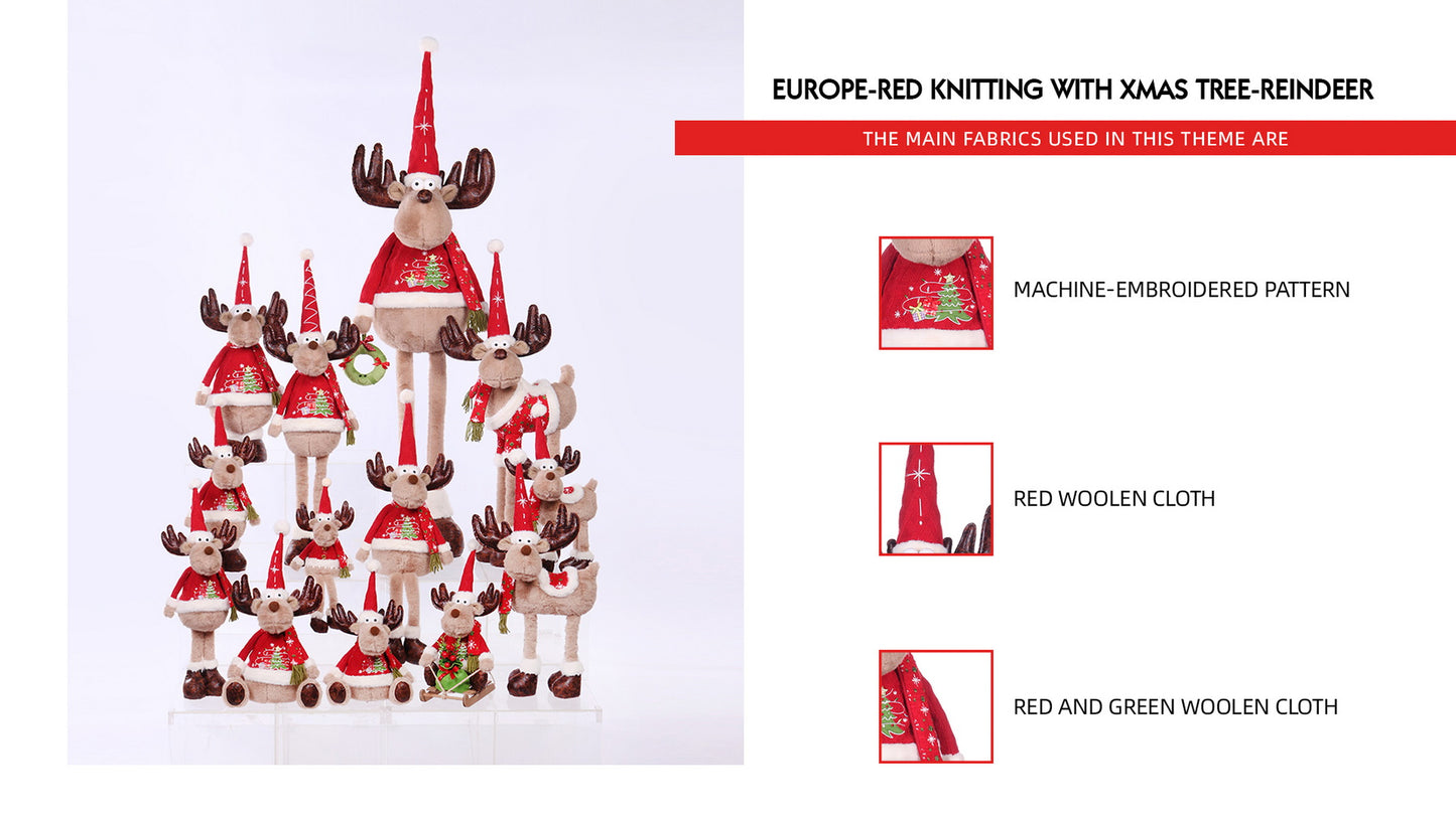 Reindeer with Christmas Plush Decor with Expandable Leg