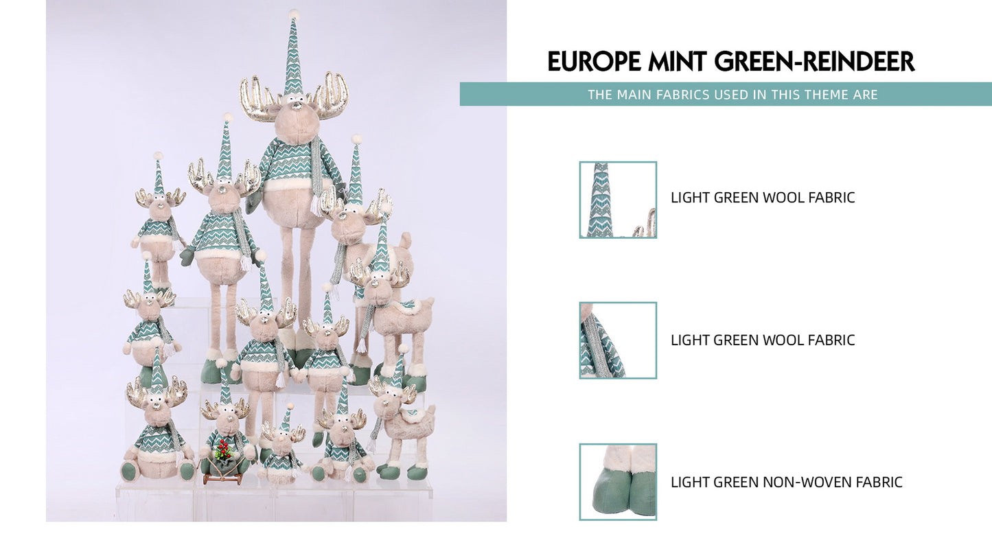 Reindeer with Christmas Plush Decor with Expandable Leg