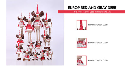 Reindeer with Christmas Plush Decor with Expandable Leg