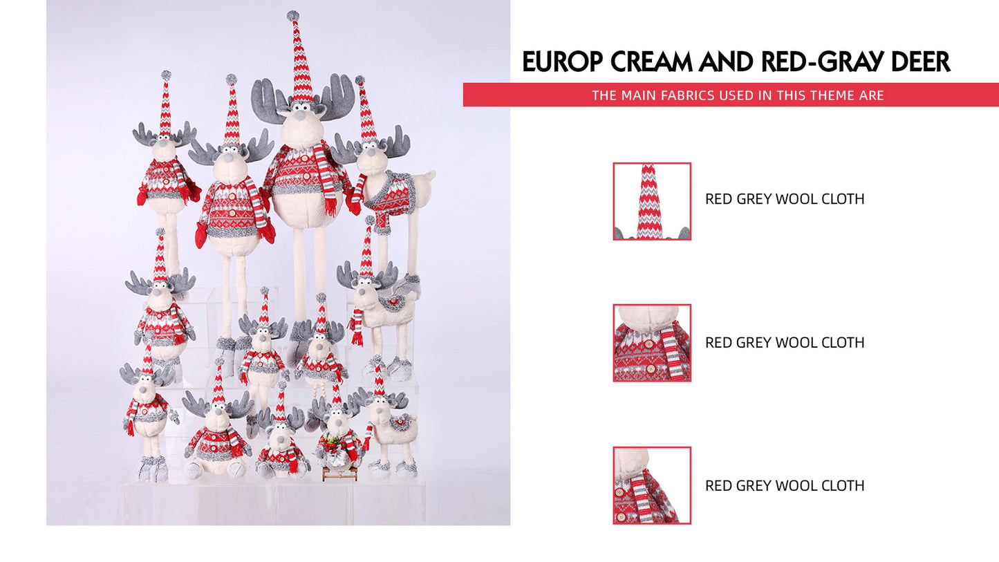 Reindeer with Christmas Plush Decor with Expandable Leg