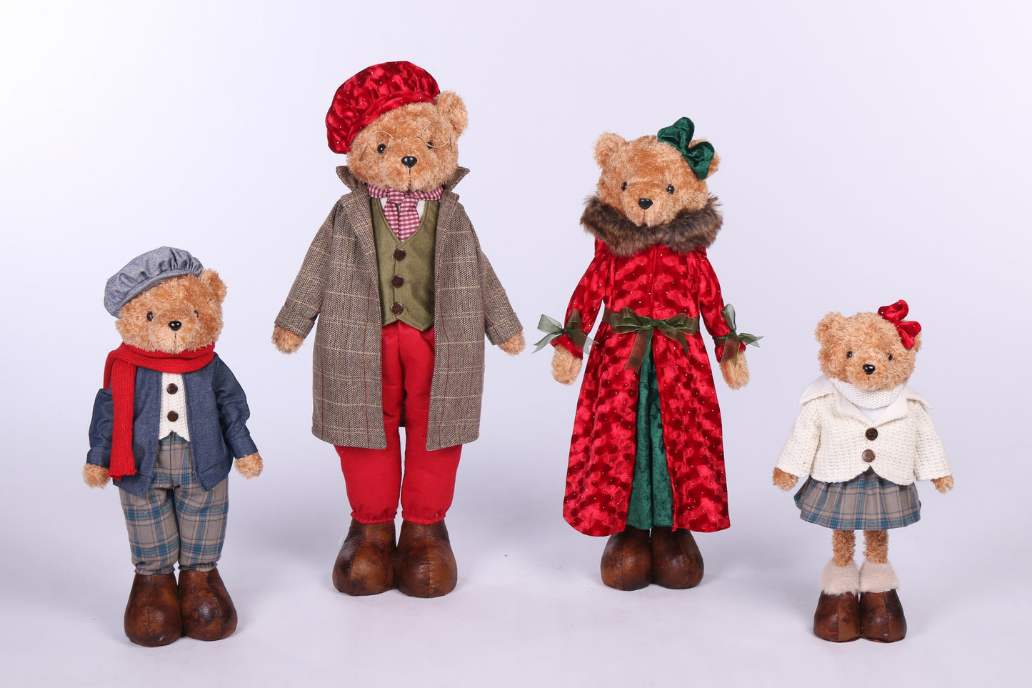 Extendable Leg Teddy Bear with High Collar Coat