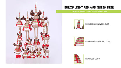 Reindeer with Christmas Plush Decor with Expandable Leg