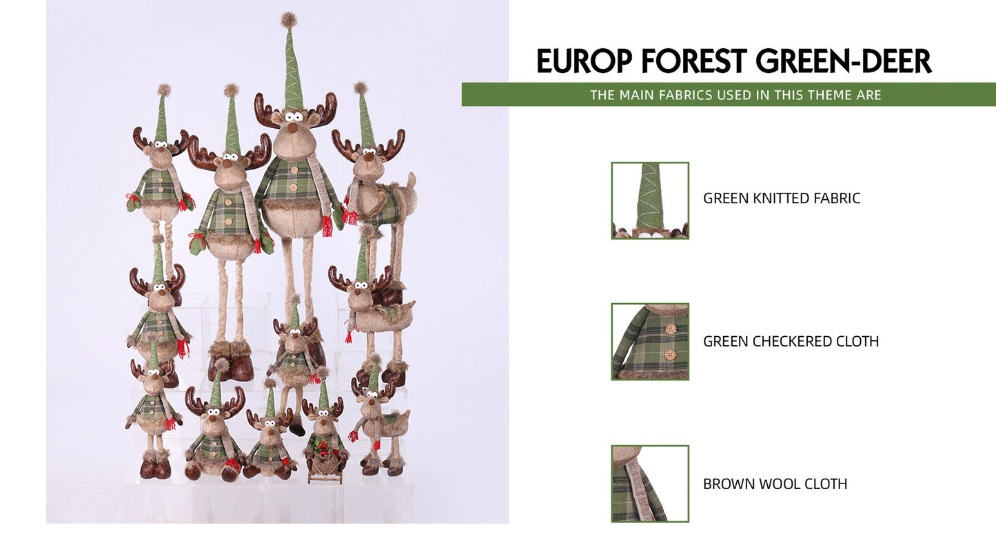 Reindeer with Christmas Plush Decor with Expandable Leg