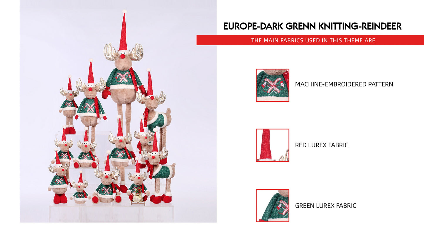 Reindeer with Christmas Plush Decor with Expandable Leg