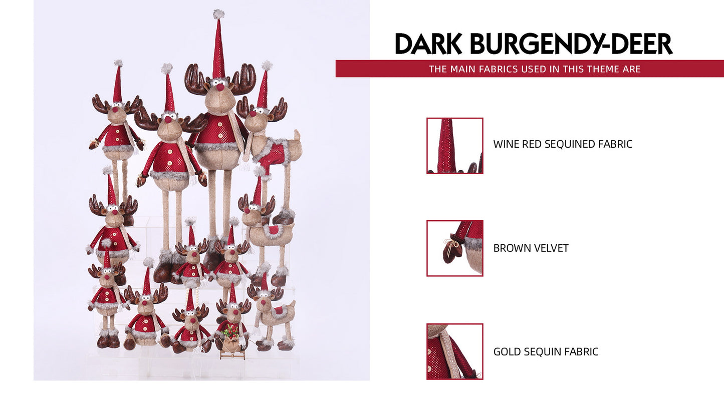 Reindeer with Christmas Plush Decor with Expandable Leg