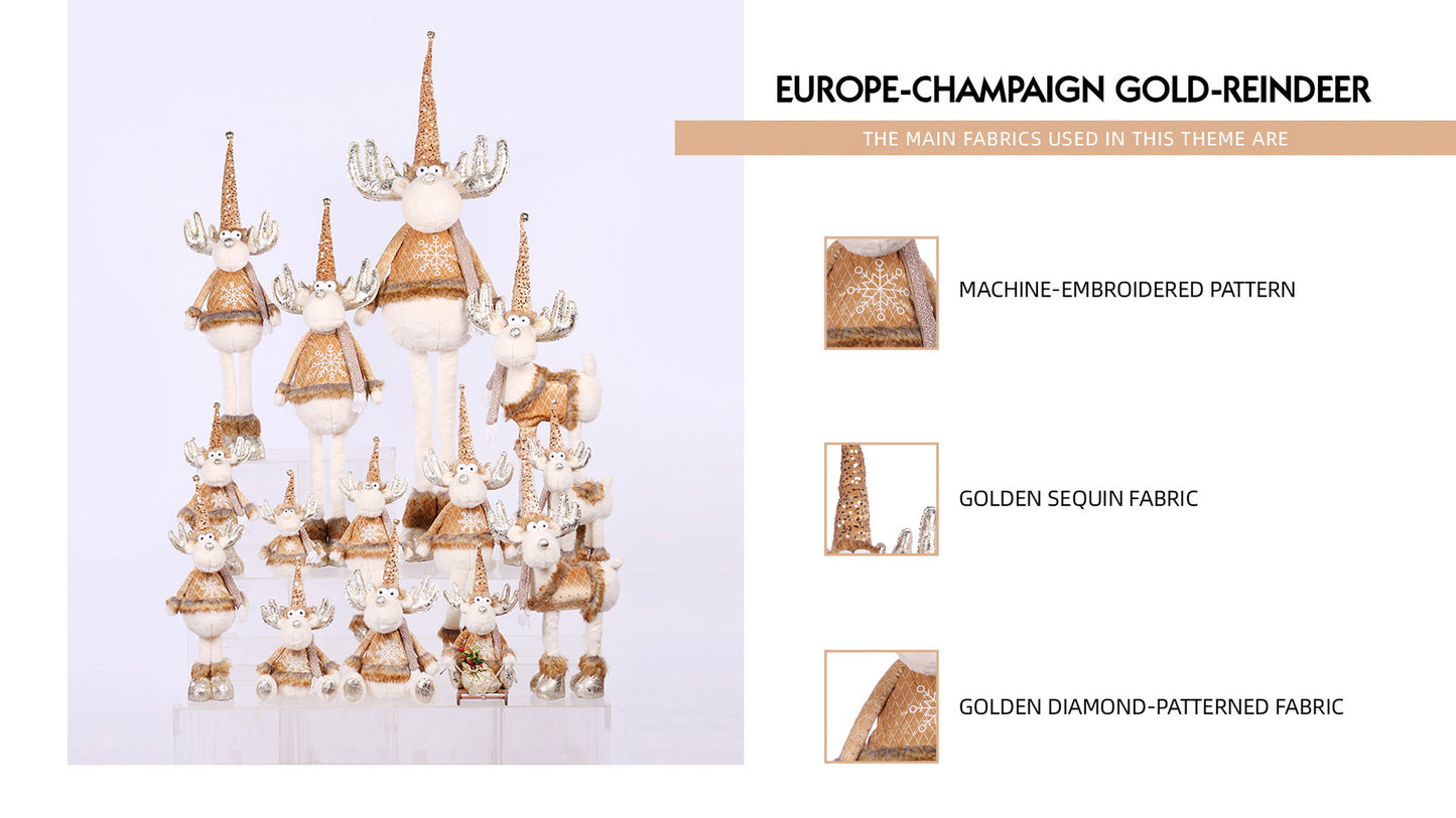 Reindeer with Christmas Plush Decor with Expandable Leg