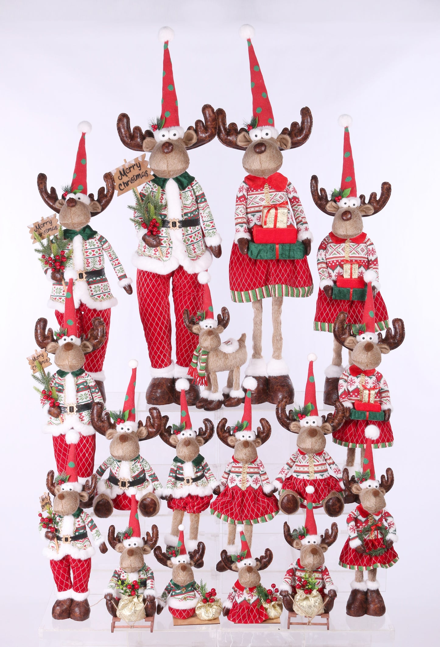 Reindeer with Christmas Plush Decor with Expandable Leg