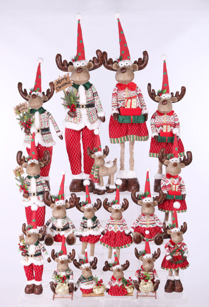 Reindeer with Christmas Plush Decor with Expandable Leg