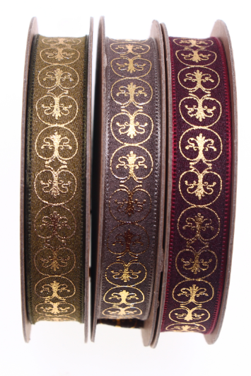 Gold Foil Medallion Jacquard ribbon