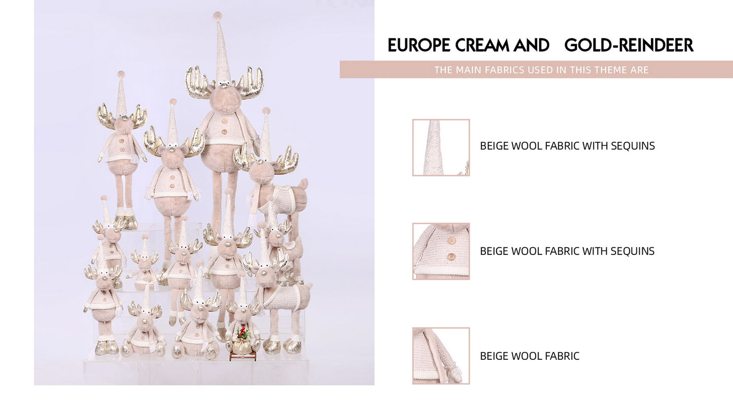 Reindeer with Christmas Plush Decor with Expandable Leg