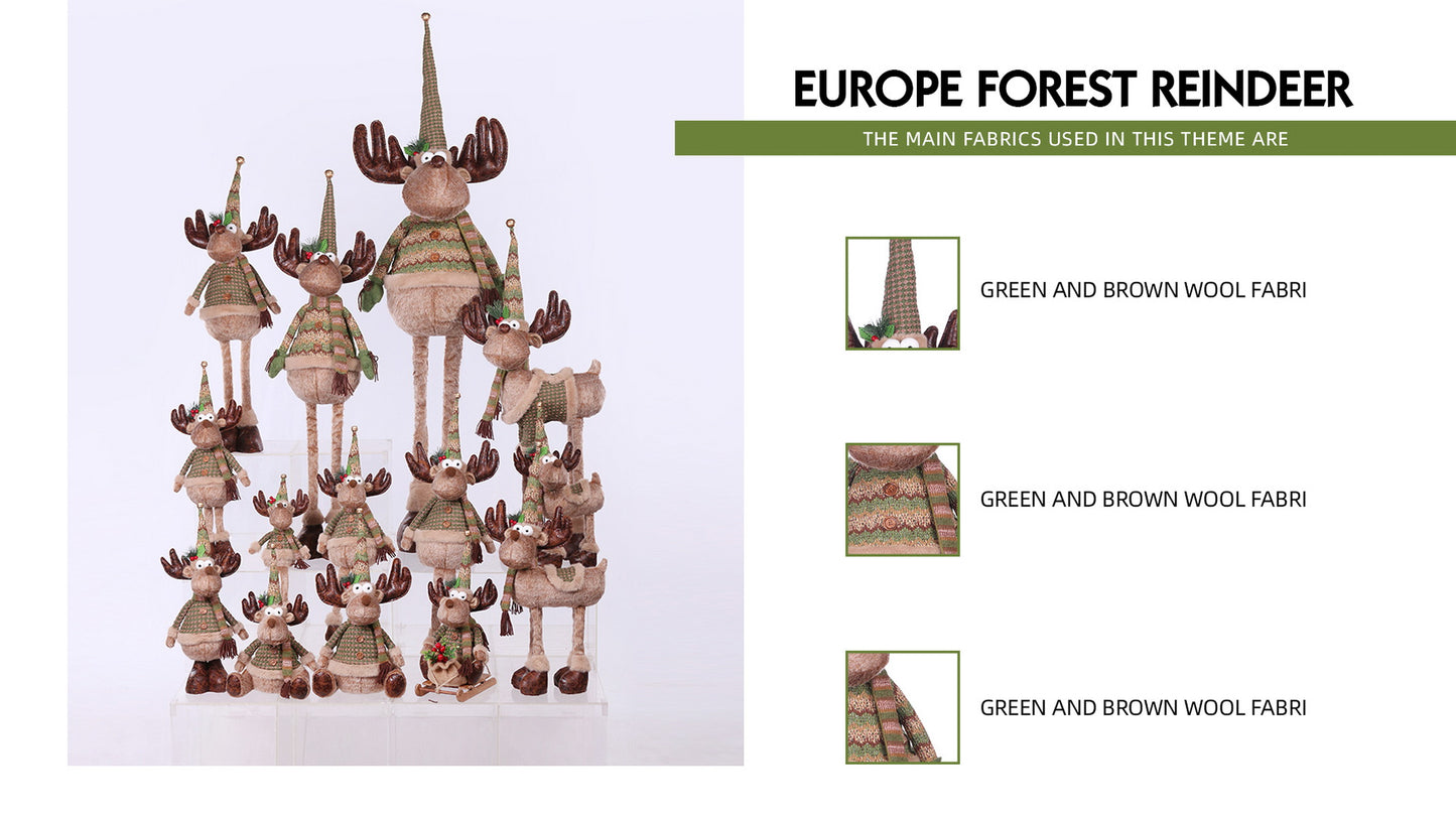 Reindeer with Christmas Plush Decor with Expandable Leg