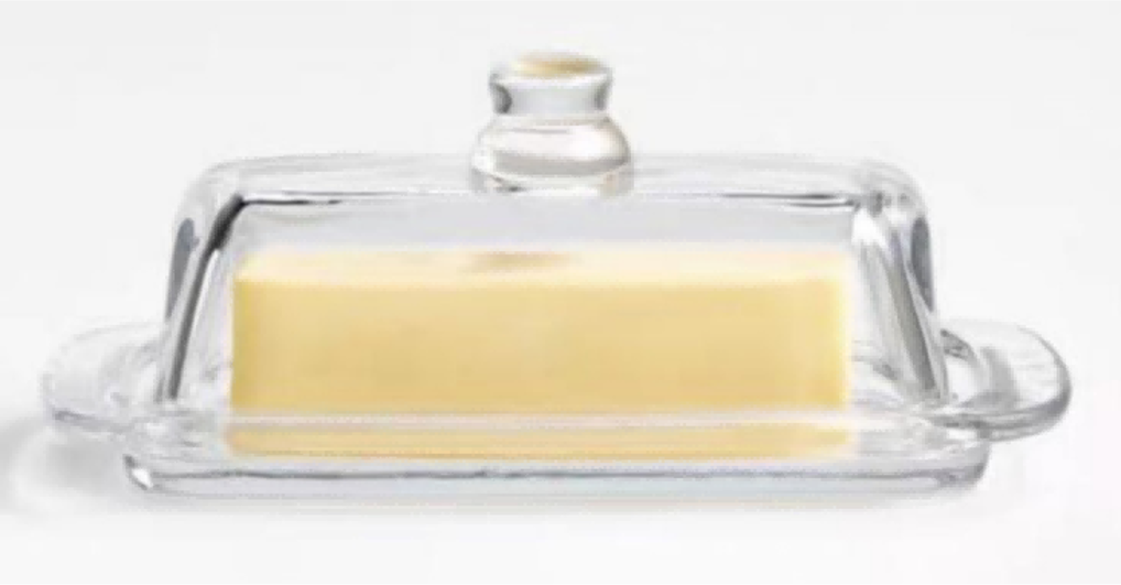 Glass Butter Dish with Handle Cover