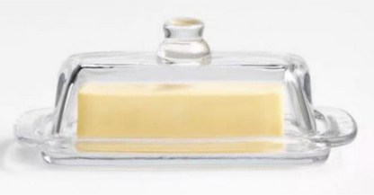 Glass Butter Dish with Handle Cover