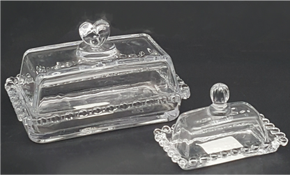 Glass Butter Dish with Handle Cover