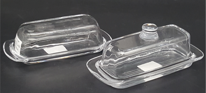 Glass Butter Dish with Handle Cover