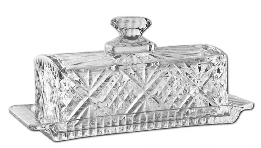 Crystal Covered Butter Dish