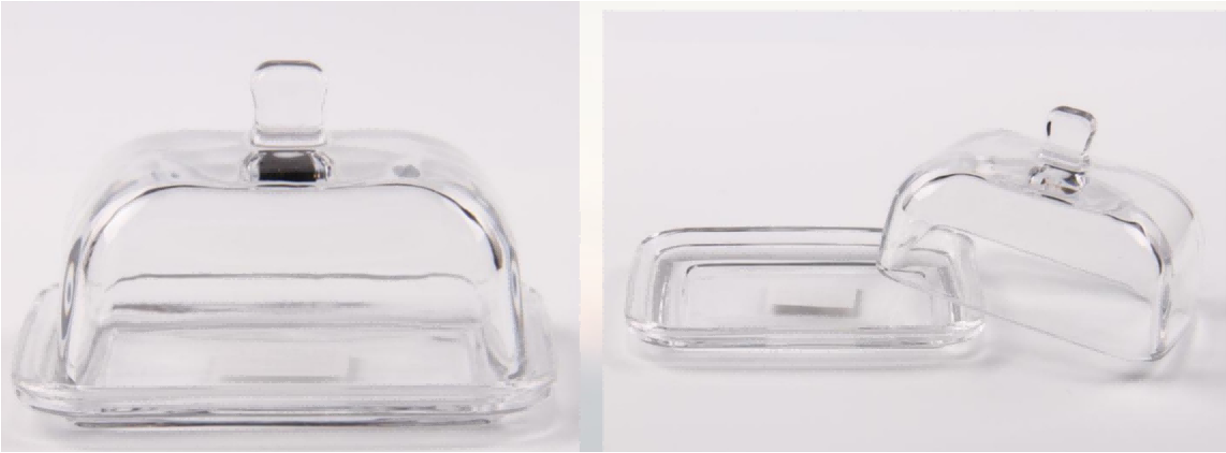 Glass Butter Dish with Handle Cover