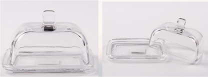 Glass Butter Dish with Handle Cover