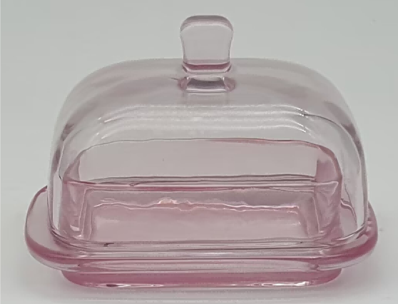 Glass Butter Dish with Handle Cover